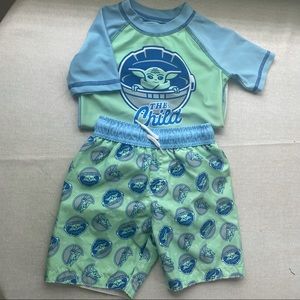 Star Wars The Child Swimming Trunks & Rash Guard Set